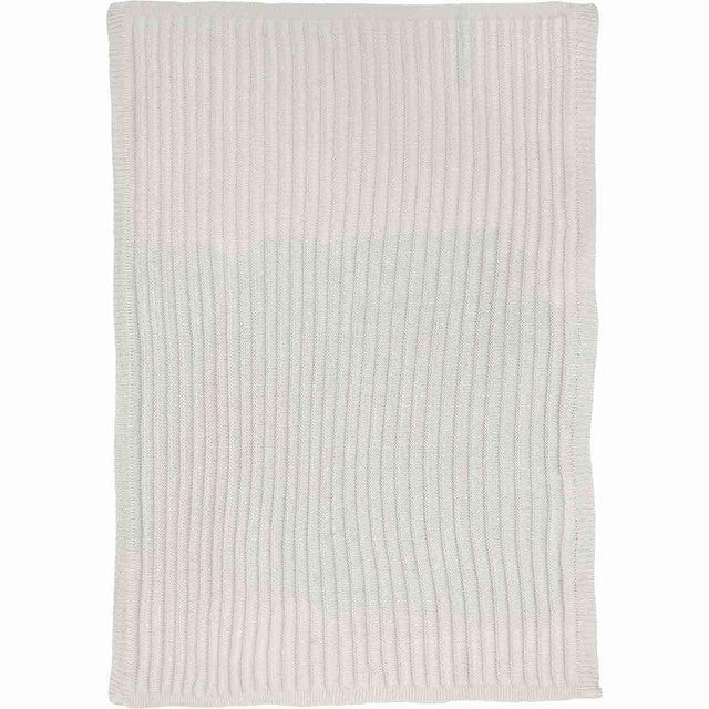 M&S ribbed knitted throw ecru rectangle - British product