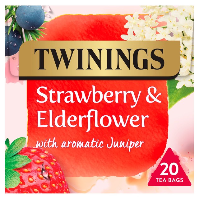 Twinings Strawberry & Elderflower fruit tea bags 20 count (British brand)