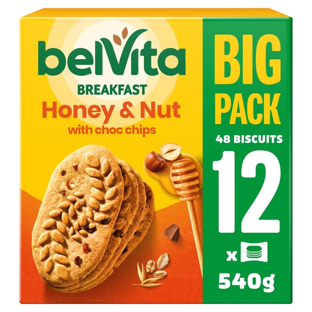 Belvita Honey and Nuts Big Pack breakfast biscuits - British product