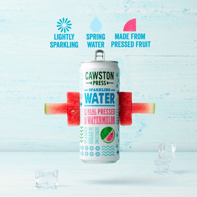 Cawston Press watermelon sparkling water can, UK version