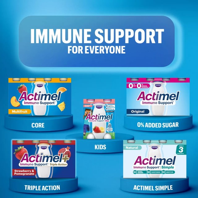 Actimel strawberry yoghurt drink 8x100g multipack - British product