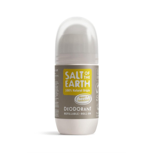 Salt of the Earth Amber & Sandalwood deodorant roll-on 75ml (British brand)