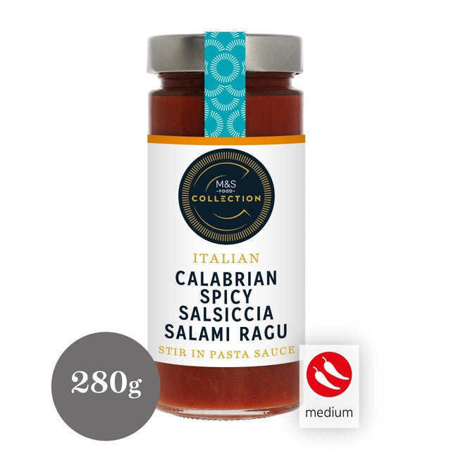 M&S Calabrian Spicy Salami Ragu pasta sauce 280g, imported from the UK