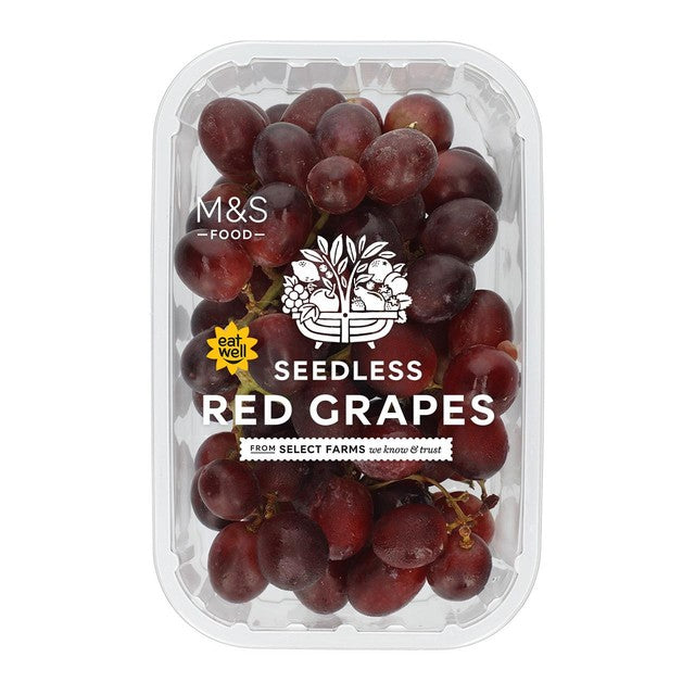 M&S seedless red grapes 500g, imported from the UK