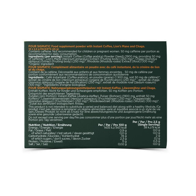 Four Sigmatic instant coffee with Lion's Mane and Chaga 25g - British product