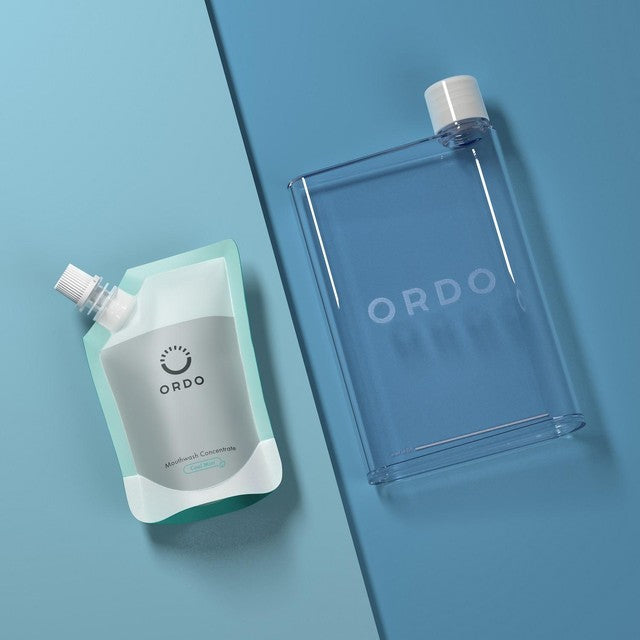 Ordo mouthwash bundle with concentrate and reusable bottle, imported from the UK