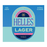 M&S Harbour Helles lager 4 x 330ml cans, imported from the UK