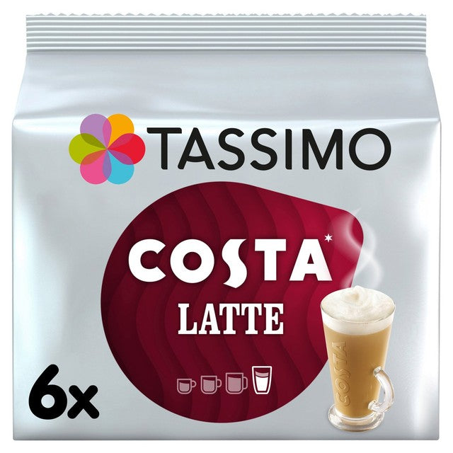 Tassimo Costa Latte coffee pods 6 pack (British brand)