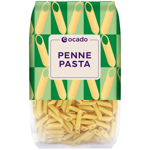 Ocado penne pasta 500g, imported from the UK