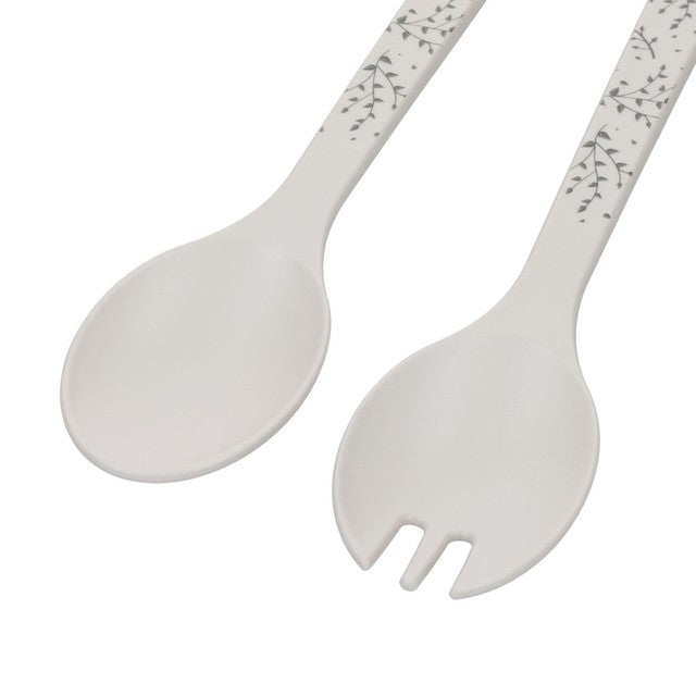 Natural Elements recycled plastic salad servers with leafy pattern - British product