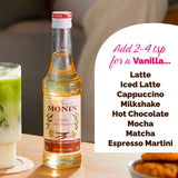 Monin vanilla syrup 250ml, imported from the UK