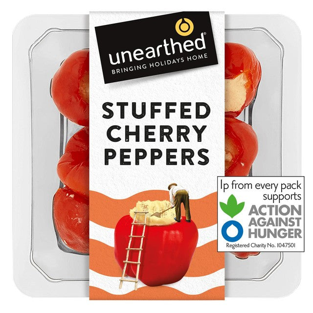 Unearthed stuffed cherry peppers cream cheese paprika 125g (British brand)