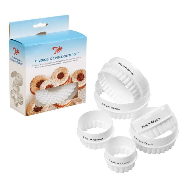 Tala reversible round crinkle cutters 6-piece set (British brand)