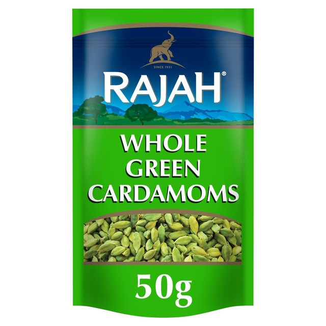 Rajah whole green cardamom spices 50g, imported from the UK