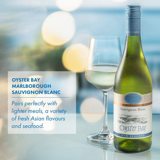 Oyster Bay Sauvignon Blanc Marlborough white wine 75cl, imported from the UK