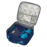 Polar Gear insulated 4-piece lunch set with bottle and ice pack in navy, imported from the UK