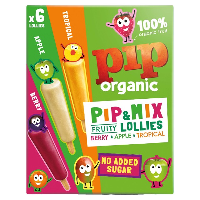 Pip Organic Pip & Mix fruity organic ice lollies Apple Tropical Berry 6 x 40ml, imported from the UK