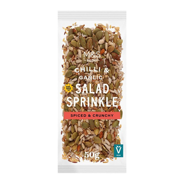 M&S protein seed mix with garlic and chilli seasoning 50g, imported from the UK