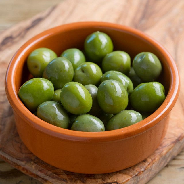 Unearthed Nocellara stone-in olives in oil, imported from the UK