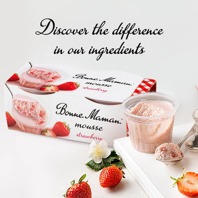 M&S Bonne Maman Strawberry Mousse Dessert 2 x 70g- Buy online at McGrocer