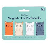 Rex International magnetic cat bookmarks set of 4, imported from the UK