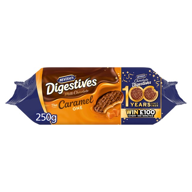 McVitie's milk chocolate digestives with caramel biscuits 250g, imported from the UK
