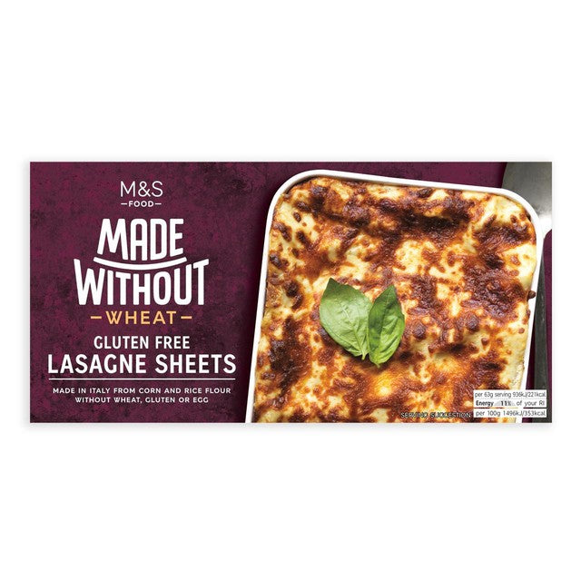 M&S gluten-free lasagne sheets 250g, imported from the UK