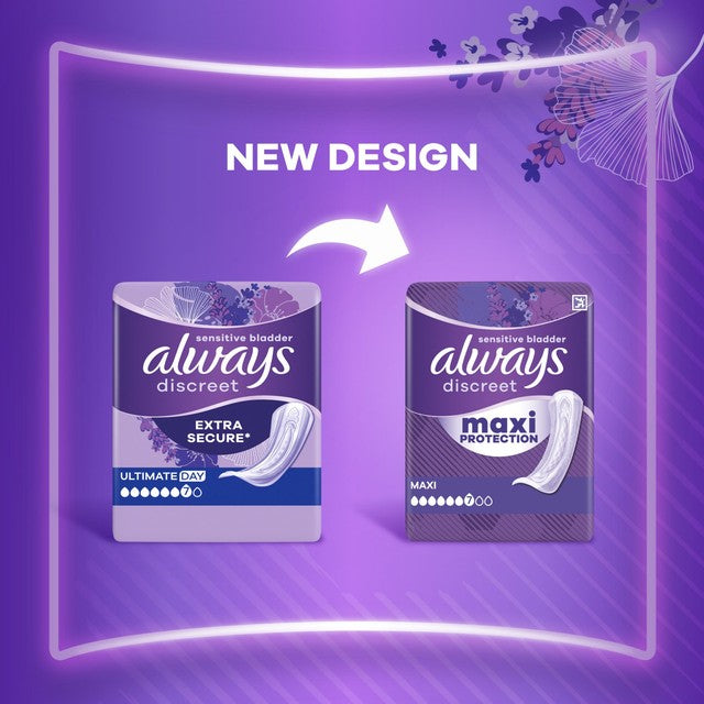 Always Discreet Incontinence Pads Ultimate Day 12 Pack, imported from the UK