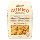 Rummo Mezzi Rigatoni pasta 500g, imported from the UK