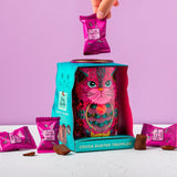 Monty Bojangles Persian Pink Tin Choccy Scoffy Truffles 135g, imported from the UK