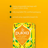 Pukka Herbs lemon ginger manuka honey herbal tea bags 20 bags, imported from the UK