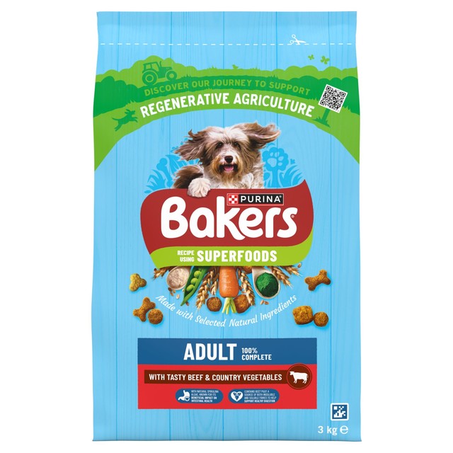 Bakers beef with vegetables dry dog food 3kg - British product