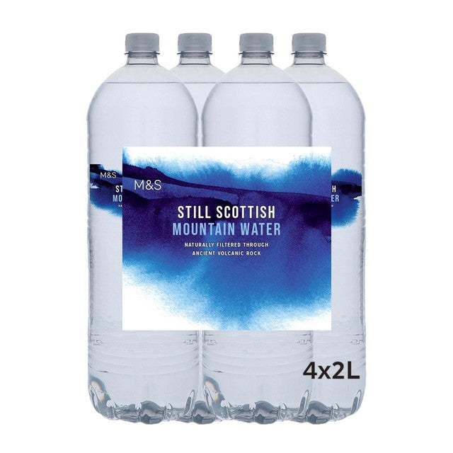 M&S Still Scottish Mountain Water 4 x 2L, imported from the UK