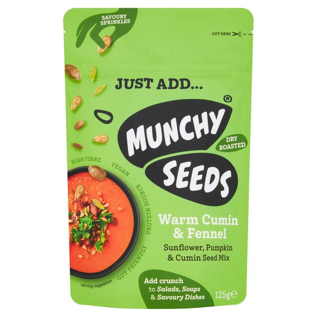 Munchy Seeds warm cumin and fennel savoury sprinkle 125g, imported from the UK
