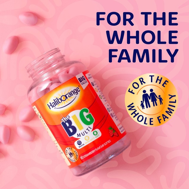Haliborange BIG Multivitamins strawberry gummies 90 pack, UK version