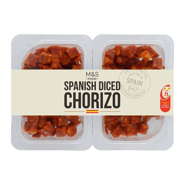 M&S Spanish Diced Chorizo 2 x 65g, imported from the UK