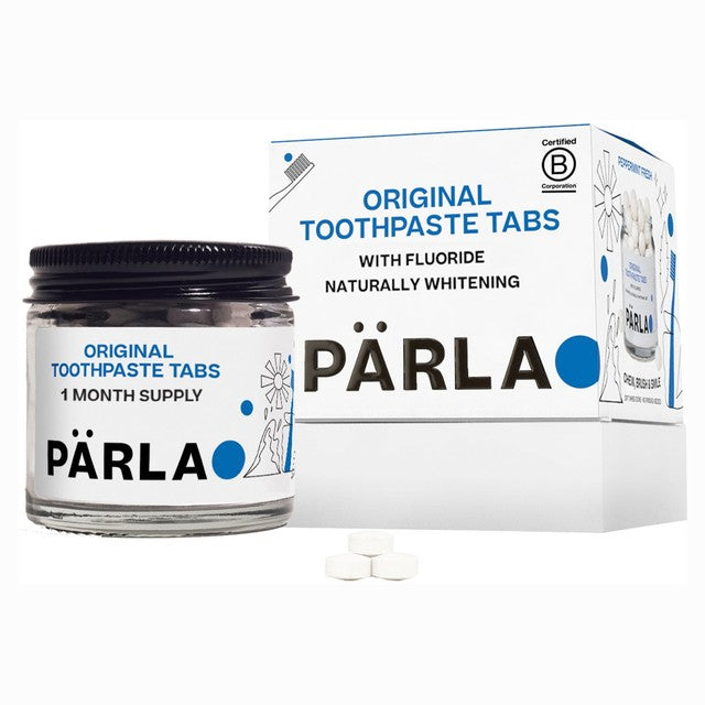 PÄRLA ORIGINAL naturally whitening toothpaste tablets 62 count, imported from the UK