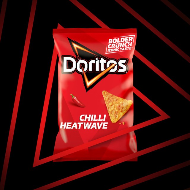 Doritos Chilli Heatwave tortilla chips 180g, imported from the UK