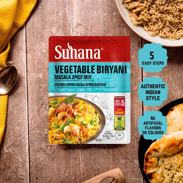 Suhana vegetable biryani spice mix 50g (British brand)