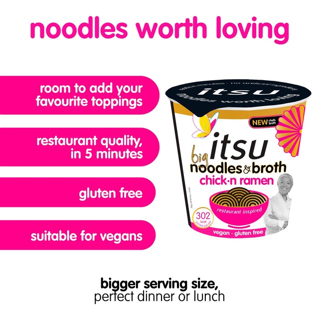 Itsu Big Chicken Ramen instant noodles pot 93g, UK version