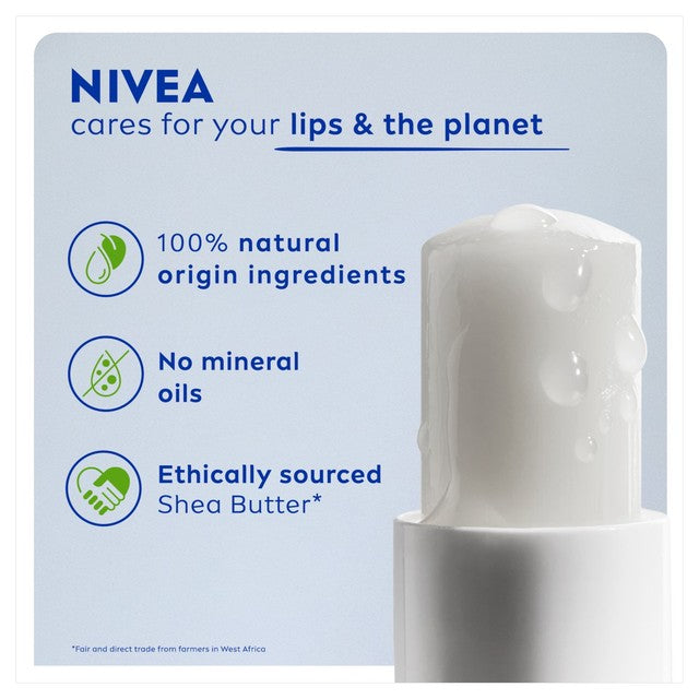 Nivea lip balm duo pack 2 x 4.8g, imported from the UK