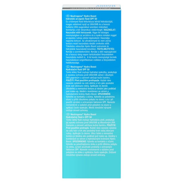 Neutrogena Hydro Boost Hydrating Fluid SPF50 50ml, imported from the UK