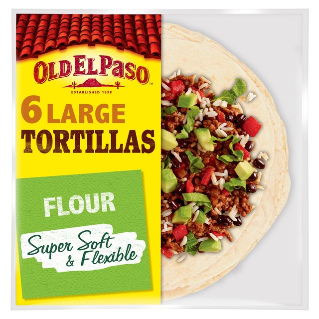 Old El Paso large flour tortilla wraps 350g, imported from the UK
