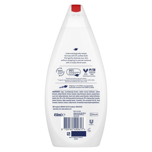 Dove Velvet Glow body wash 450ml - British product