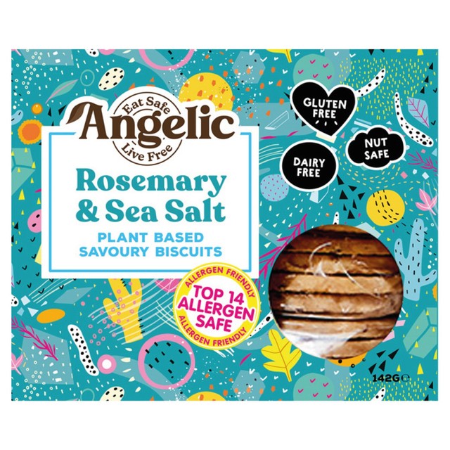Angelic Rosemary & Sea Salt Savoury Biscuits 142g - British product