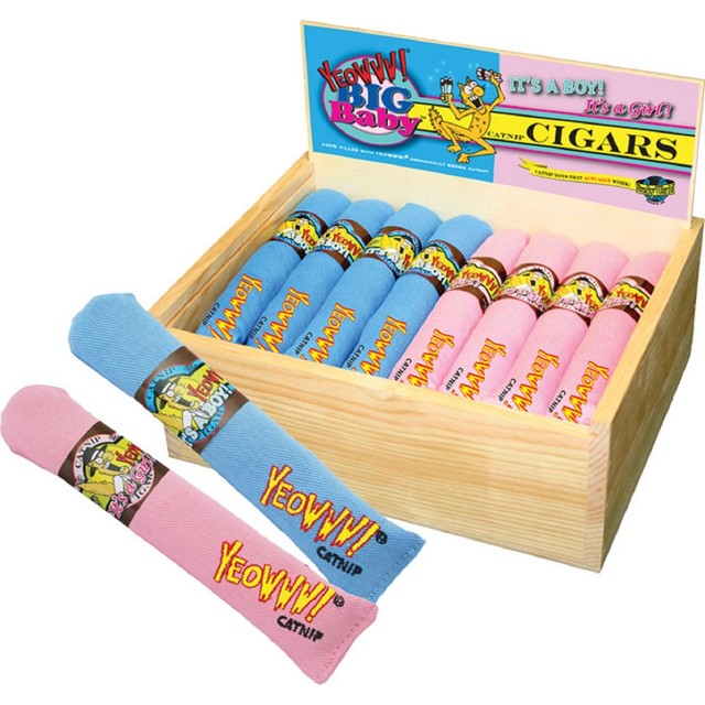 Yeowww blue cigar cat toy 7 inch (British brand)
