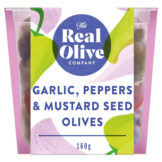 The Real Olive Co. Siciliana pitted mixed olives 160g, imported from the UK