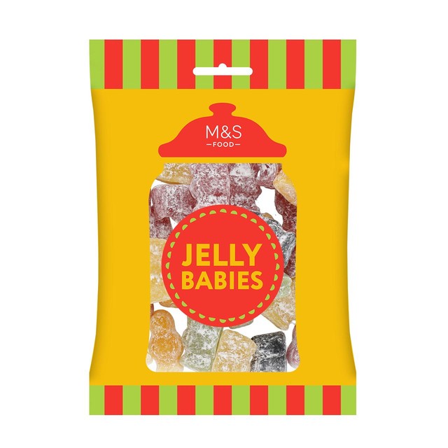 M&S Jelly Babies Fruit Flavoured Jelly Sweets 225g, imported from the UK