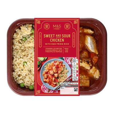 M&S M&S Plat pour une personne poulet aigre-doux cantonais avec riz frit aux œufs 400g - Acheter en ligne sur McGrocer