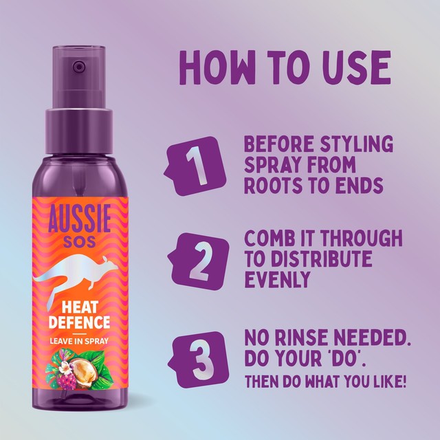 Aussie heat defence leave-in conditioner spray 100ml - British product